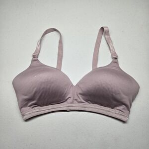 Warners Women Bra 36D Pink T Shirt Wireless Lace Strap Adjustable